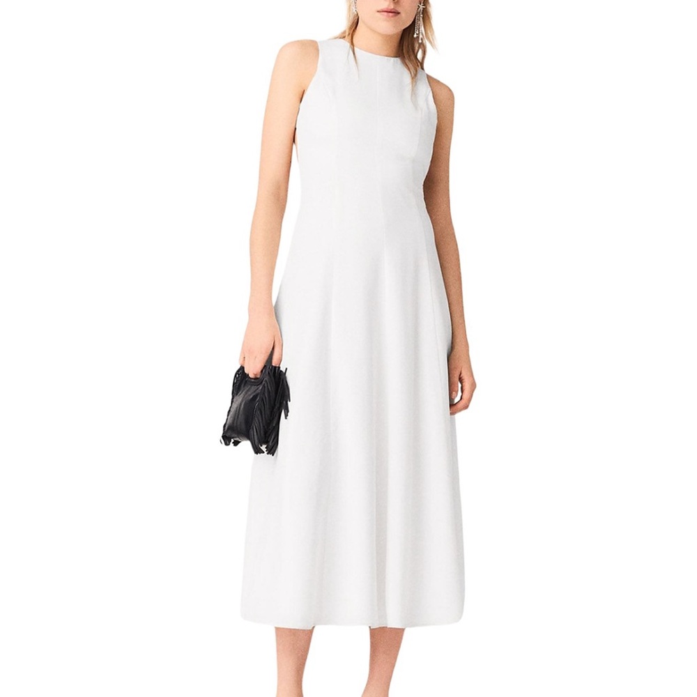 Maje White Backless Midi Dress